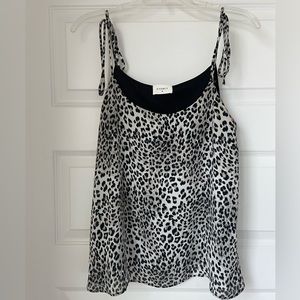 Everly Tank Top Women’s Medium White Black Animal Print